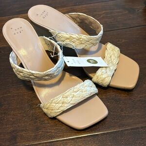NEW NWT | A New Day Boho Wicker Straw Strappy Heels | Size 11 Women’s